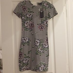 French Connection Striped and Floral Dress